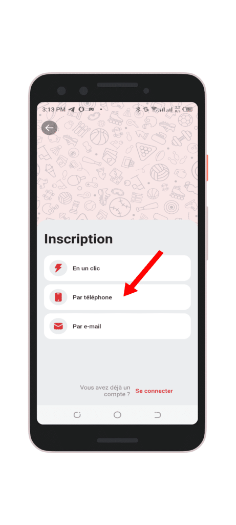Sélectionnez l’option "Par téléphone"
