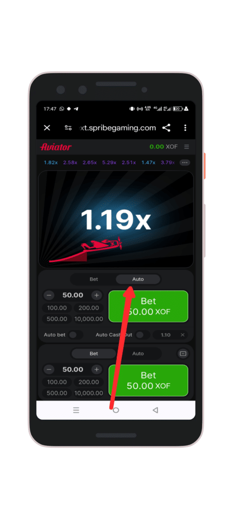 Changez l'option de retrait sur "auto"