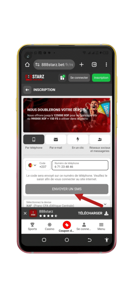 Cliquez sur "Envoyer un message"